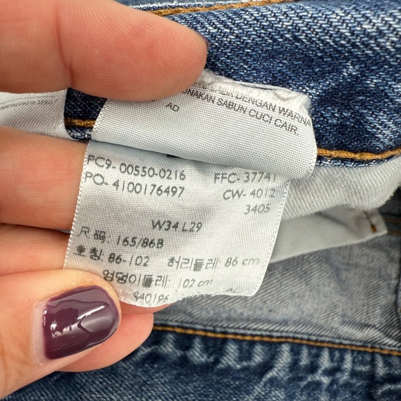 Levis 550 Jeans Men 34x29 Blue Denim Relaxed Fit Straight Leg Cowboy Workwear - Picture 8 of 13